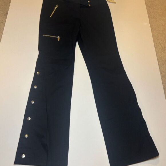 Michael Kors Black Flared Zip Jumpsuit Pants Womens Designer NWT - Picture 2 of 6